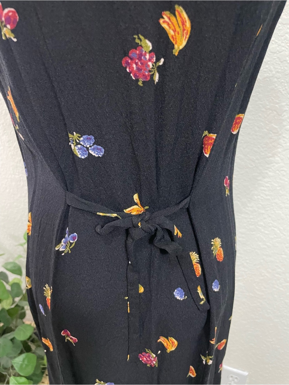 Reformation Black Midi Dress with Small Floral Print - Picture 4 of 10